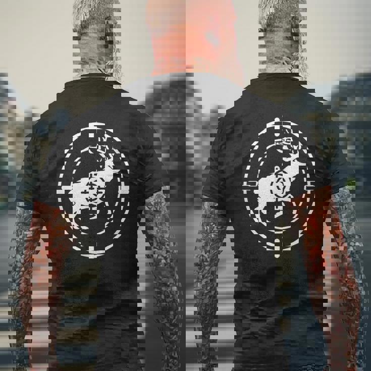 狩猟 射撃 猟師 熊 鹿 猟 ハンター 心電図 おもしろ グッズ 服 面白いtシャツ ライフル ネタ メンズ メンズTシャツ バックプリント 高齢者への贈り物