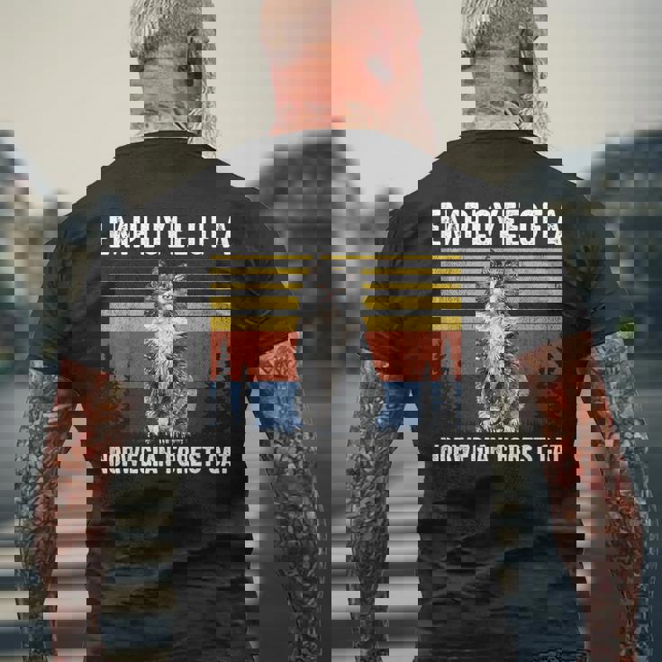 猫 ノルウェージャンフォレストキャットの社員 メンズTシャツ バックプリント 高齢者への贈り物