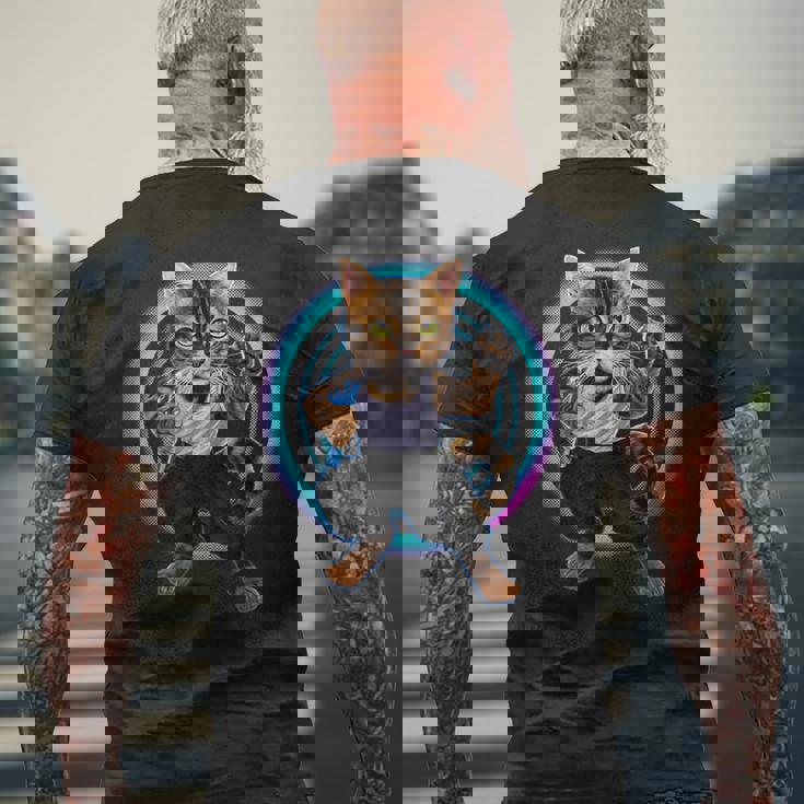 猫 ねこ カンフー メンズTシャツ バックプリント 高齢者への贈り物