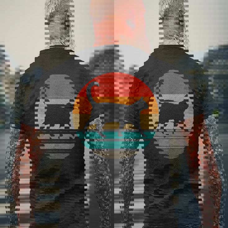 猫 レトロスタイル ビンテージ メンズTシャツ バックプリント 高齢者への贈り物