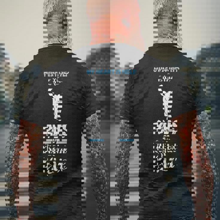 猫 ロシアンブルー メンズTシャツ バックプリント 高齢者への贈り物