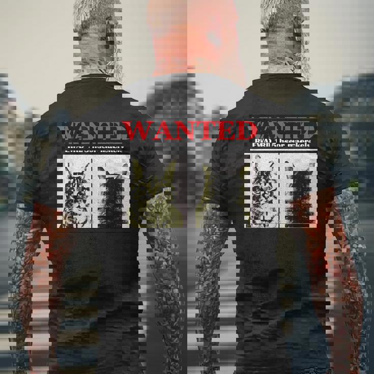 猫 ロック Rock Wanted キジトラ レトロ おしゃれ 個性的 可愛い 面白い メンズTシャツ バックプリント 高齢者への贈り物