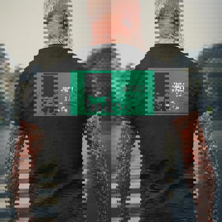 猫 非常口 個性的 面白い ネタ ギャグ ボケ 笑える メンズTシャツ バックプリント 高齢者への贈り物