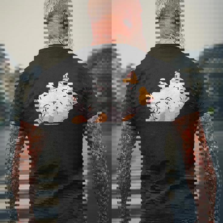 猫のへそ天 Cat Belly Trap メンズTシャツ バックプリント 高齢者への贈り物