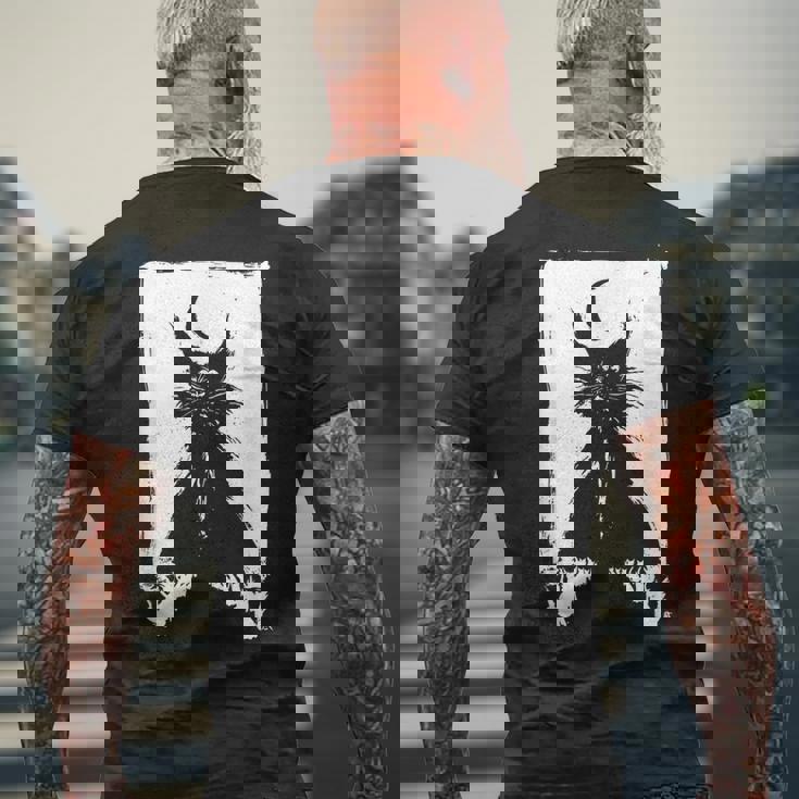 猫の夜の儀式 猫のウルタル・キム・ホルム アート Cat Night Ulthar Ritual Kim Holm メンズTシャツ バックプリント 高齢者への贈り物