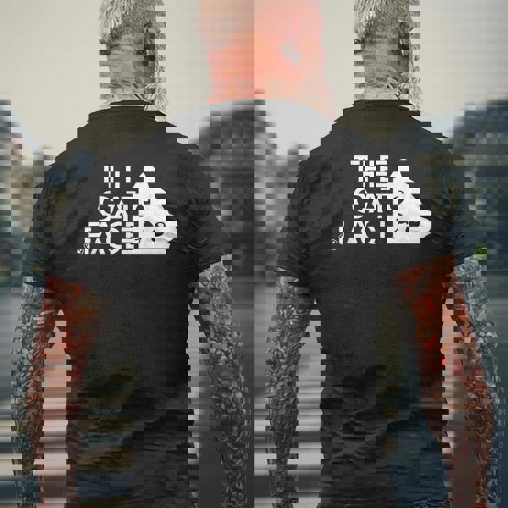 猫の顔 猫デザイン メンズTシャツ バックプリント 高齢者への贈り物