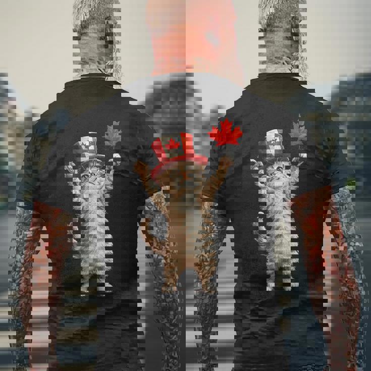 猫カナダ メンズTシャツ バックプリント 高齢者への贈り物