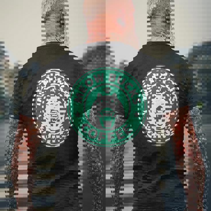 猫バックスコ－ヒ－ スタバ 可愛い カフェ 個性的 パロディ 面白い 笑える メンズTシャツ バックプリント 高齢者への贈り物