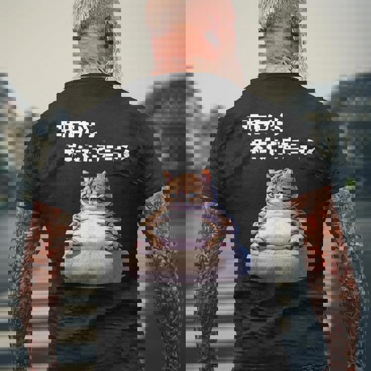 おもしろ 猫好き 猫 猫柄 ねこ ネコ 名言 文字 面白い ギフト ネタ かわいい 明日から本気だすニャン メンズTシャツ バックプリント 高齢者への贈り物