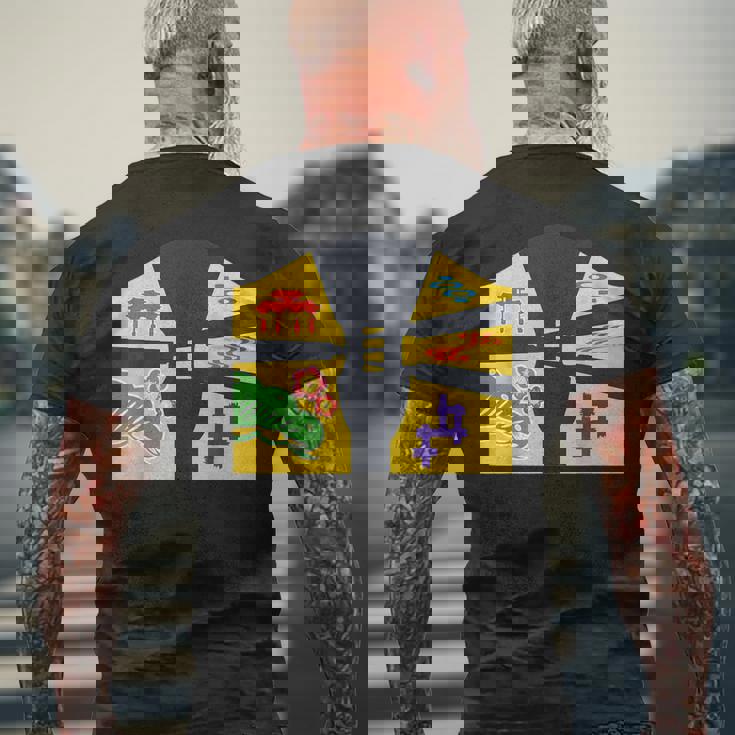 琉球備形沖縄沖縄内南朱型 三線 メンズTシャツ バックプリント 高齢者への贈り物