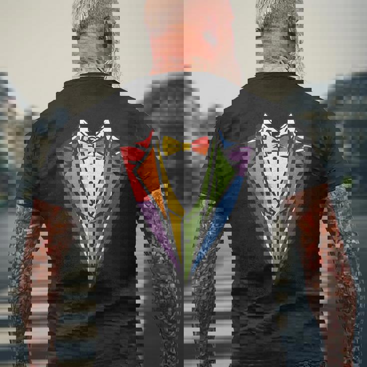 男の子、子供、男性用の幼児用タキシードコスチューム。かわいいレインボータキシード。 メンズTシャツ バックプリント 高齢者への贈り物