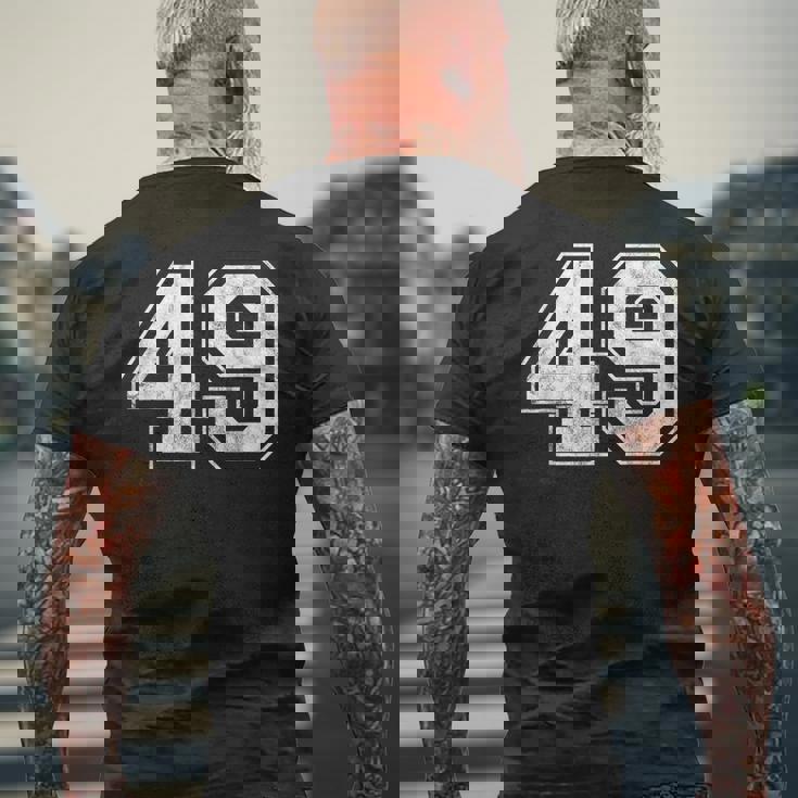 番号 49 メンズTシャツ バックプリント 高齢者への贈り物