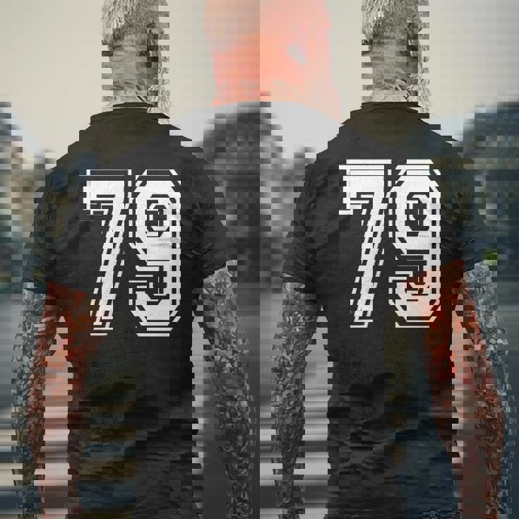 番号 79インチ ホワイト メンズTシャツ バックプリント 高齢者への贈り物