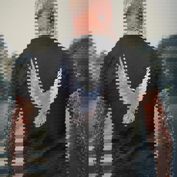 白いハト 白いキジバト 甘いハト メンズTシャツ バックプリント 高齢者への贈り物