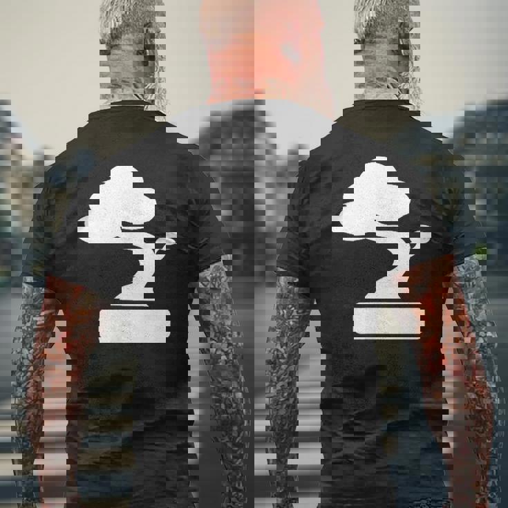 盆栽-ケンガイホキダチマツジュニパー盆栽 メンズTシャツ バックプリント 高齢者への贈り物