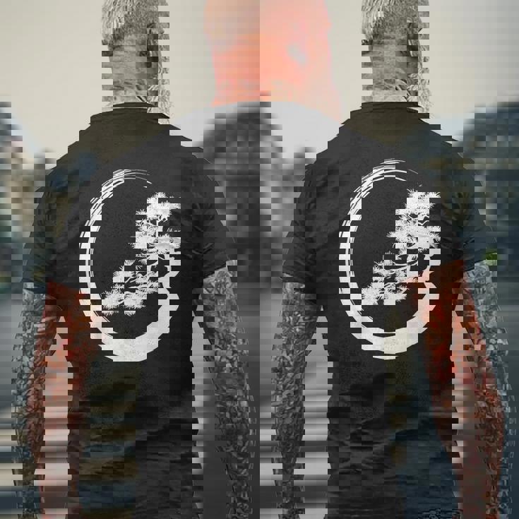 盆栽 木 和 デザイン 盆栽 ミニマリスト 木 恋人 メンズTシャツ バックプリント 高齢者への贈り物