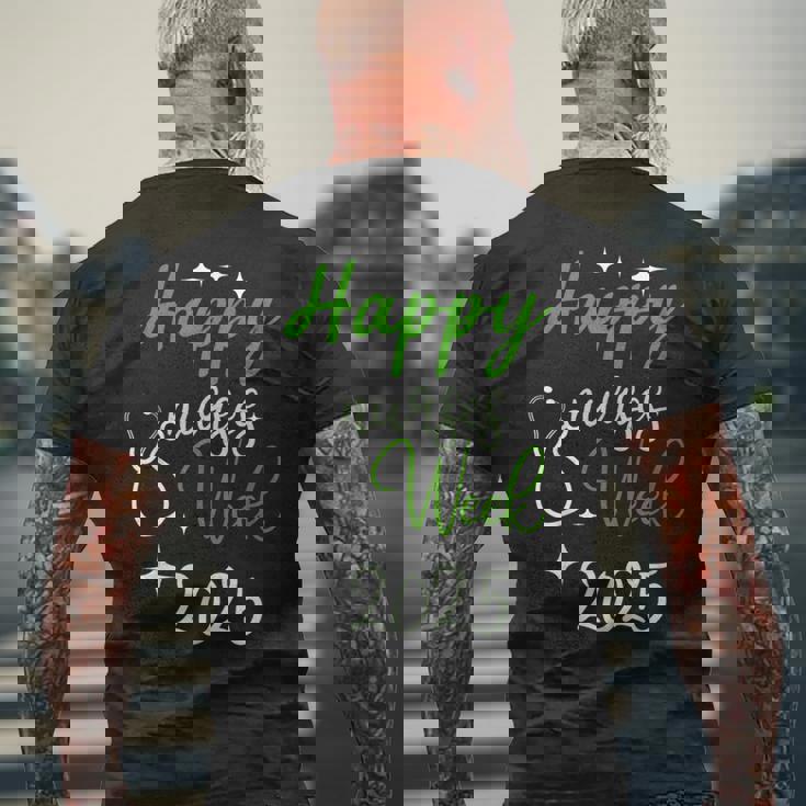 看護師感謝週間-ハッピーナショナルナースウィーク2025 メンズTシャツ バックプリント 高齢者への贈り物