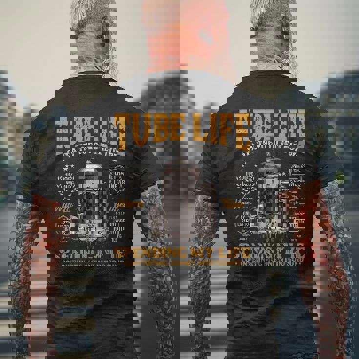 真空管 ギターアンプ チューブ アナログ Hi-Fi アンプ メンズTシャツ バックプリント 高齢者への贈り物