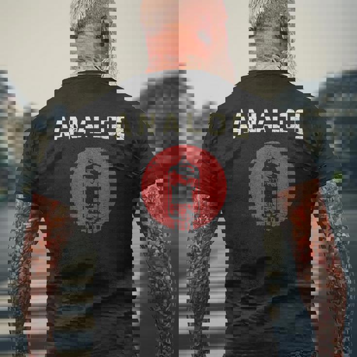 真空管 アンプ アナログ ヴィンテージ レトロ 80年代 メンズTシャツ バックプリント 高齢者への贈り物