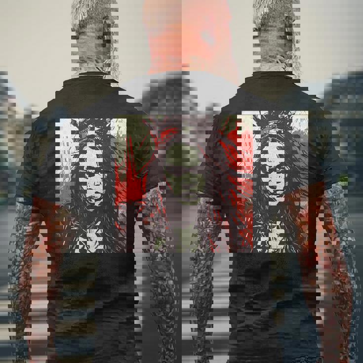 真面目な女王 野生の髪と尖った王冠 メンズTシャツ バックプリント 高齢者への贈り物