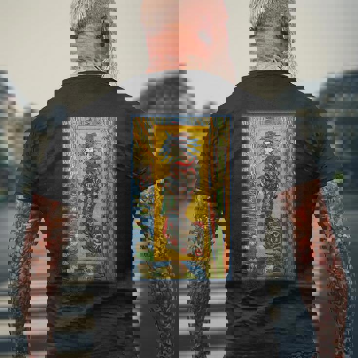 礼儀ヴァンゴッホ日本美術印象派絵画日本 メンズTシャツ バックプリント 高齢者への贈り物