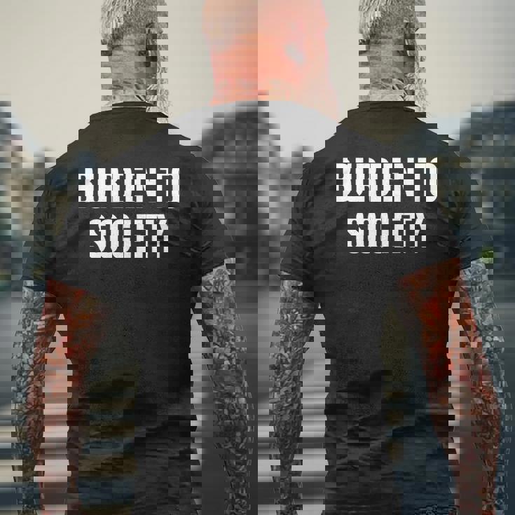 社会への負担 長袖tシャツ メンズTシャツ バックプリント 高齢者への贈り物