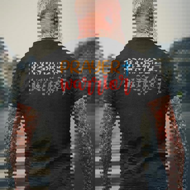 祈り 戦士 神 信仰 イエス メンズTシャツ バックプリント 高齢者への贈り物