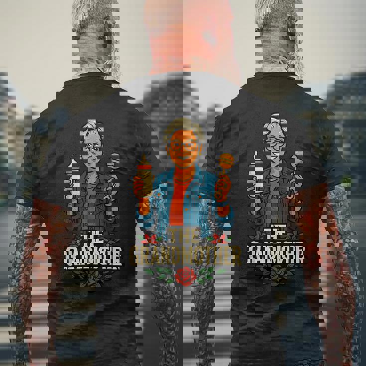 祖母のおばあちゃんのおばあちゃんのおもしろいデザイン メンズTシャツ バックプリント 高齢者への贈り物