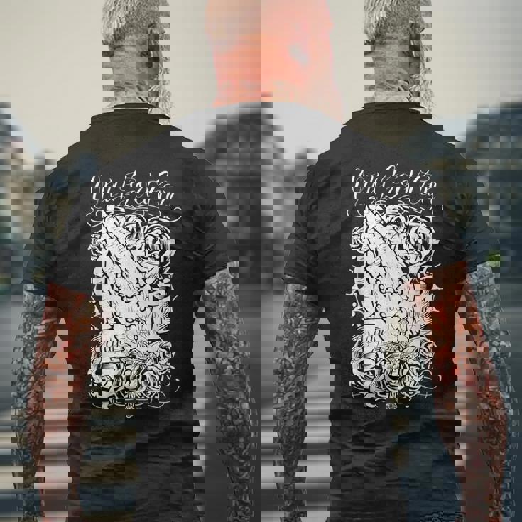 神だけが私を裁くことができるローライダーアートチカーノカルチャー メンズTシャツ バックプリント 高齢者への贈り物