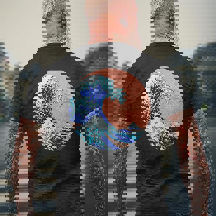 神奈川の偉大な波 日本製 メンズTシャツ バックプリント 高齢者への贈り物