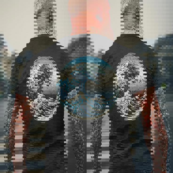 神奈川沖グレートウェーブウィズガメラ メンズTシャツ バックプリント 高齢者への贈り物