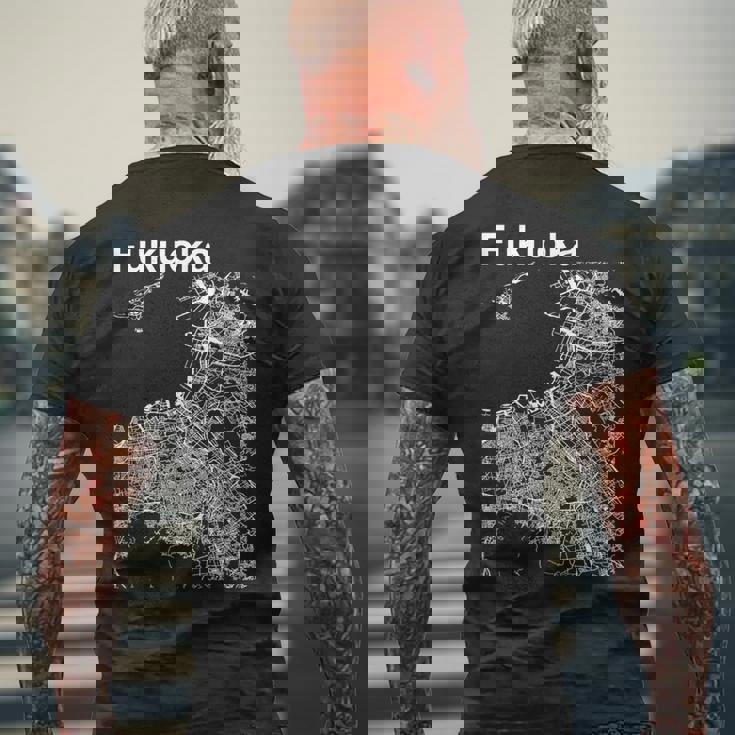 福岡ジャパン クラシック シティ マップ グラフィック メンズTシャツ バックプリント 高齢者への贈り物