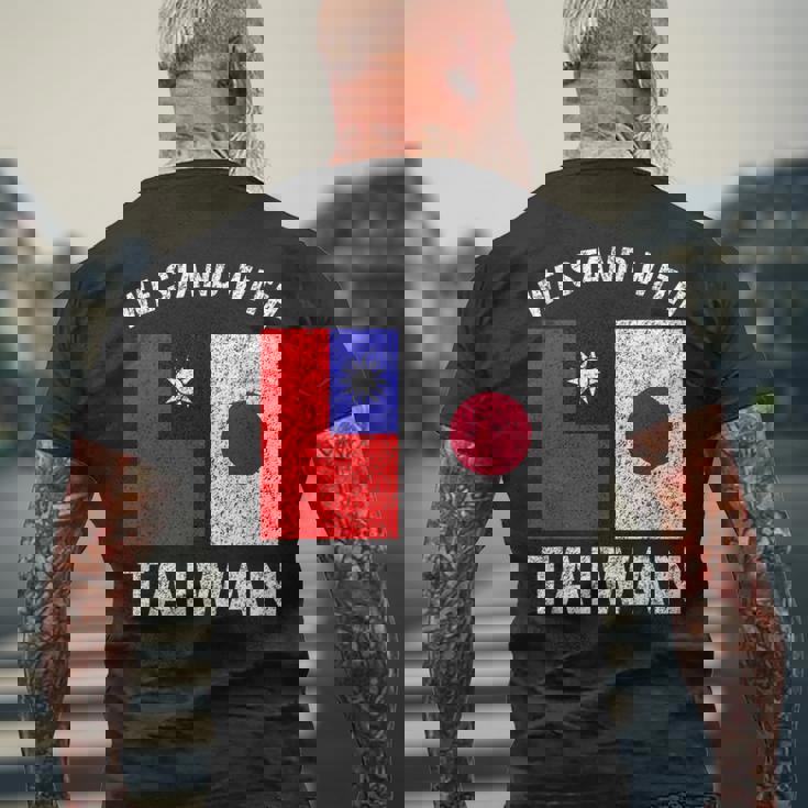 私たちは台湾と一緒に立ちます 日本 メンズTシャツ バックプリント 高齢者への贈り物