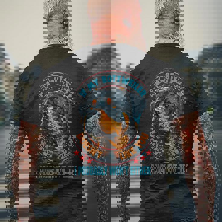 私のロットワイラーがあなたのことを好きじゃないなら 犬好きのロットワイラー メンズTシャツ バックプリント 高齢者への贈り物