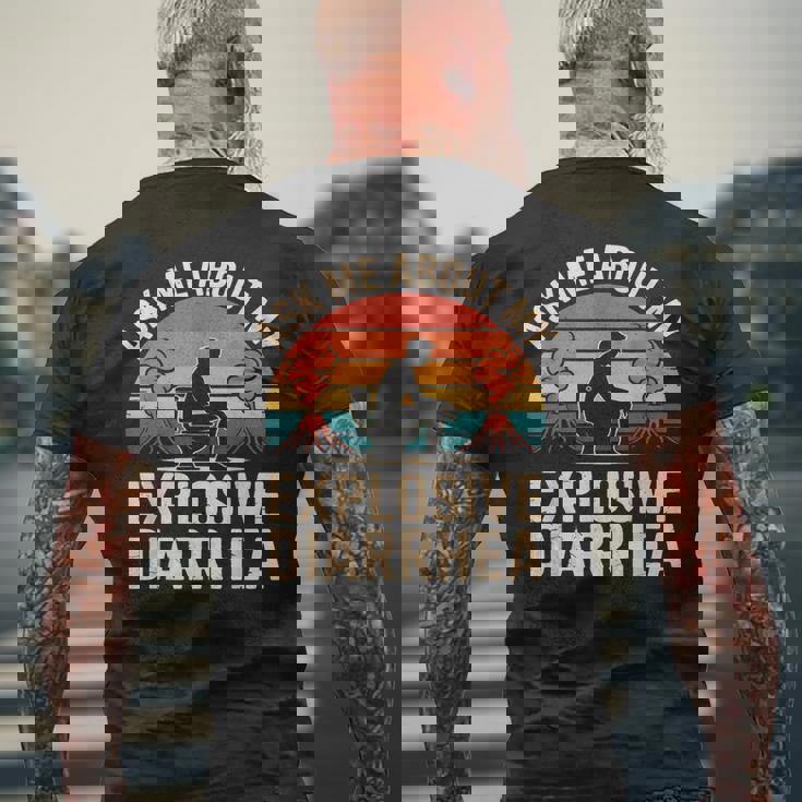 私の爆発的な下痢について私に尋ねてください メンズTシャツ バックプリント 高齢者への贈り物