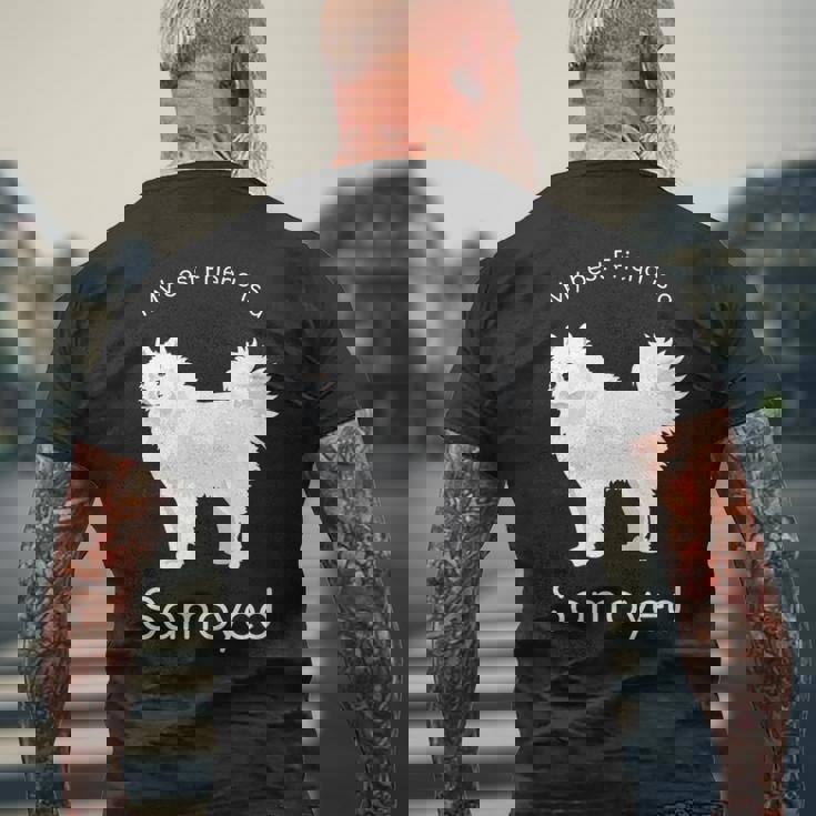 私の親友はサモエドです メンズTシャツ バックプリント 高齢者への贈り物