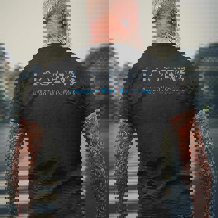 私はawsが大好きです メンズTシャツ バックプリント 高齢者への贈り物