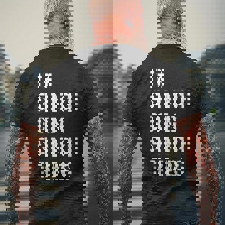 私はhinichiです。Shinichi が行うことを行う。 メンズTシャツ バックプリント 高齢者への贈り物