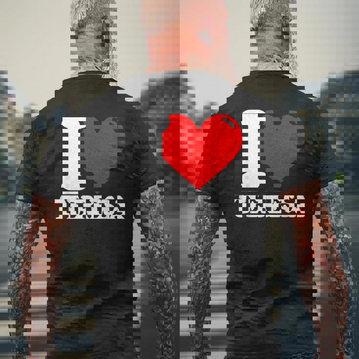 私はテレサが大好きです メンズTシャツ バックプリント 高齢者への贈り物