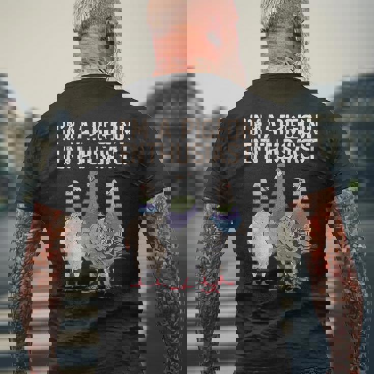 私はハト愛好家ですハト好き メンズTシャツ バックプリント 高齢者への贈り物