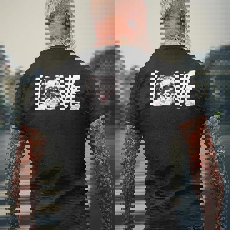 私はフェレットが大好きです Love Ferret メンズTシャツ バックプリント 高齢者への贈り物