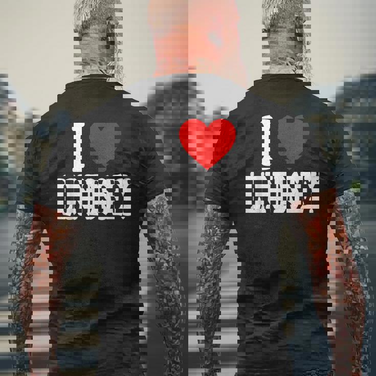 私はリンジーが大好きです メンズTシャツ バックプリント 高齢者への贈り物