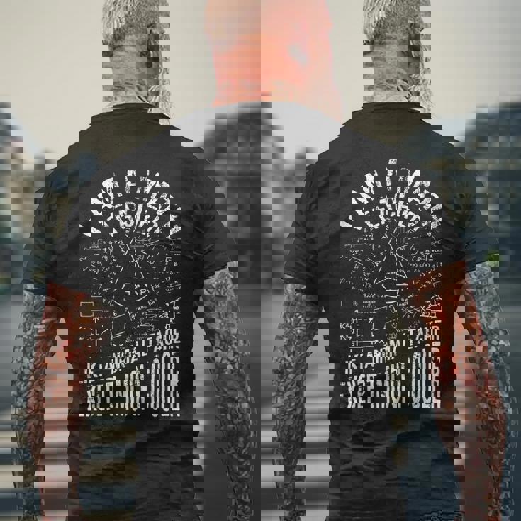 私は数学の先生です先生のための面白い数学 メンズTシャツ バックプリント 高齢者への贈り物