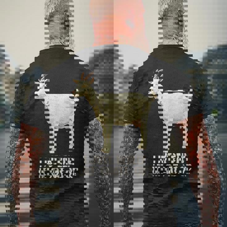 私は本当にヤギが好きです メンズTシャツ バックプリント 高齢者への贈り物