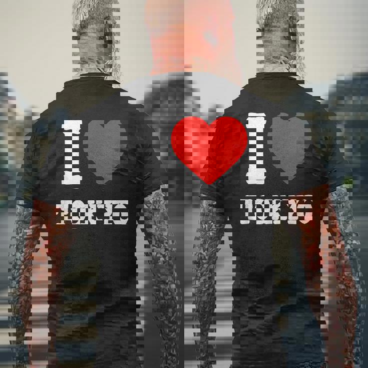 私は東京が大好きです I Love Tokyo メンズTシャツ バックプリント 高齢者への贈り物
