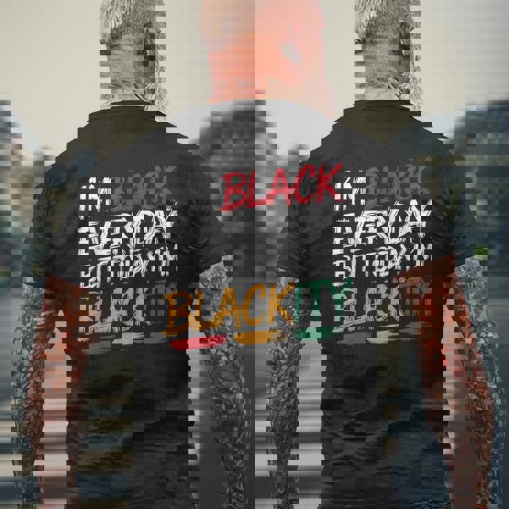 私は毎日黒人だけど今日は黒人黒人ジューンティーンス メンズTシャツ バックプリント 高齢者への贈り物