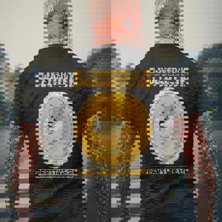 私は面白い暗号通貨のユーモアの前にドージコインに投資しました メンズTシャツ バックプリント 高齢者への贈り物