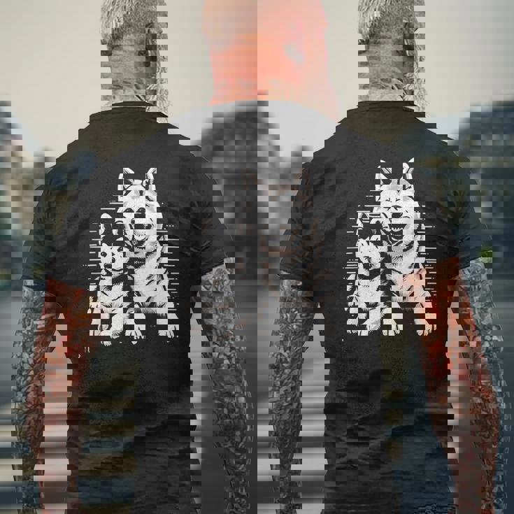 秋田犬 グラフィックtシャツ レディース メンズ メンズTシャツ バックプリント 高齢者への贈り物