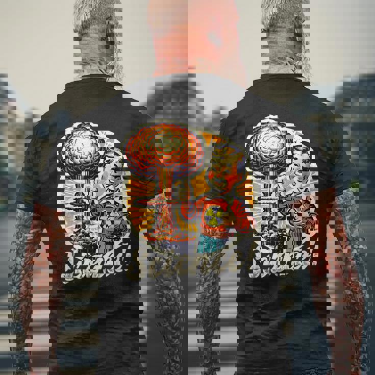 科学 核 原爆 爆発 レトロ 面白い 言葉 メンズTシャツ バックプリント 高齢者への贈り物