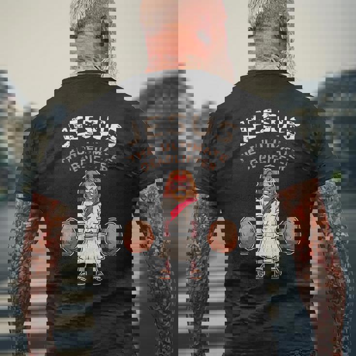 究極のデッドリフターのイエス 面白いイエス デッドリフト メンズTシャツ バックプリント 高齢者への贈り物